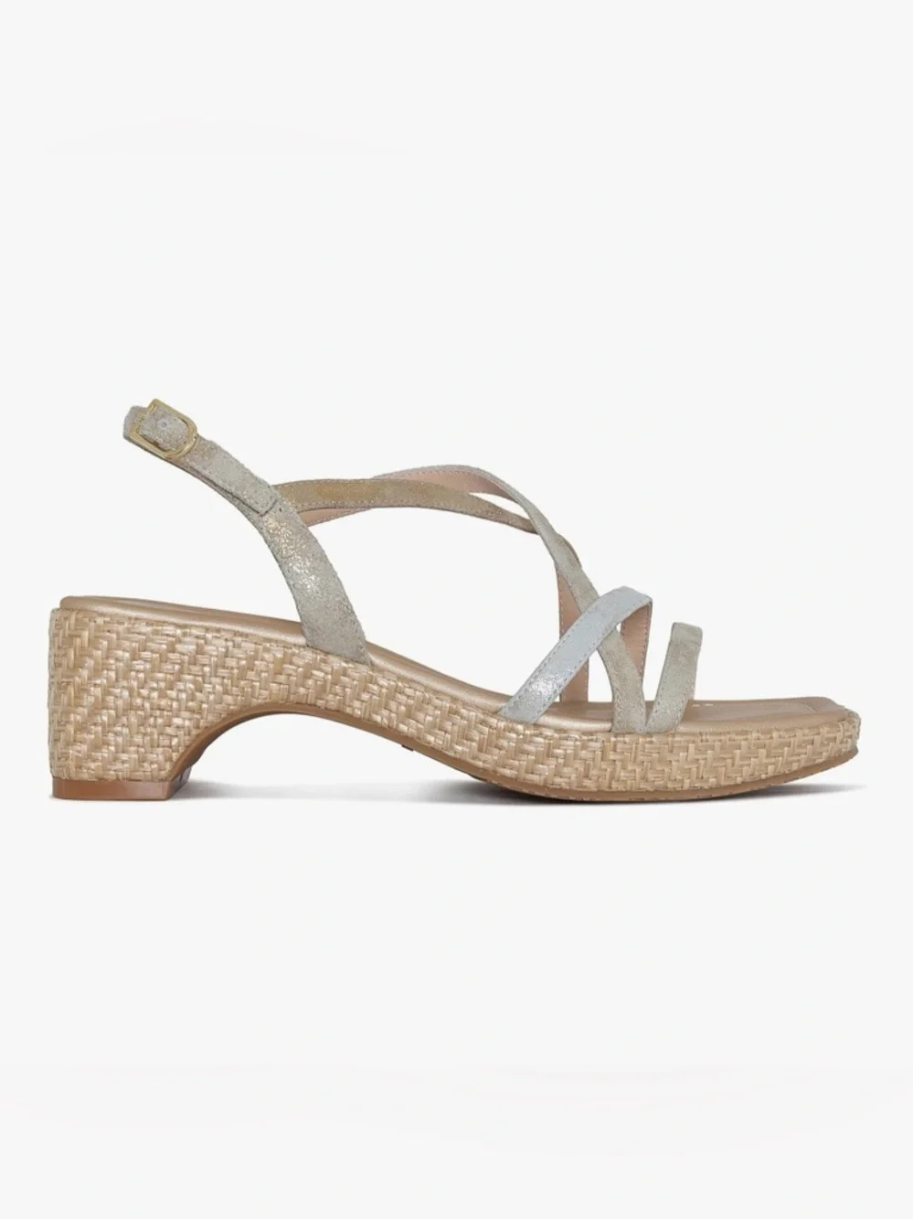 Donald J. Pliner Metallic Multi-Strip Wedge Sandals - Gold, Silver, Champagne